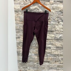 Tuff Athletics Black and Purple Leggings size L with two pockets